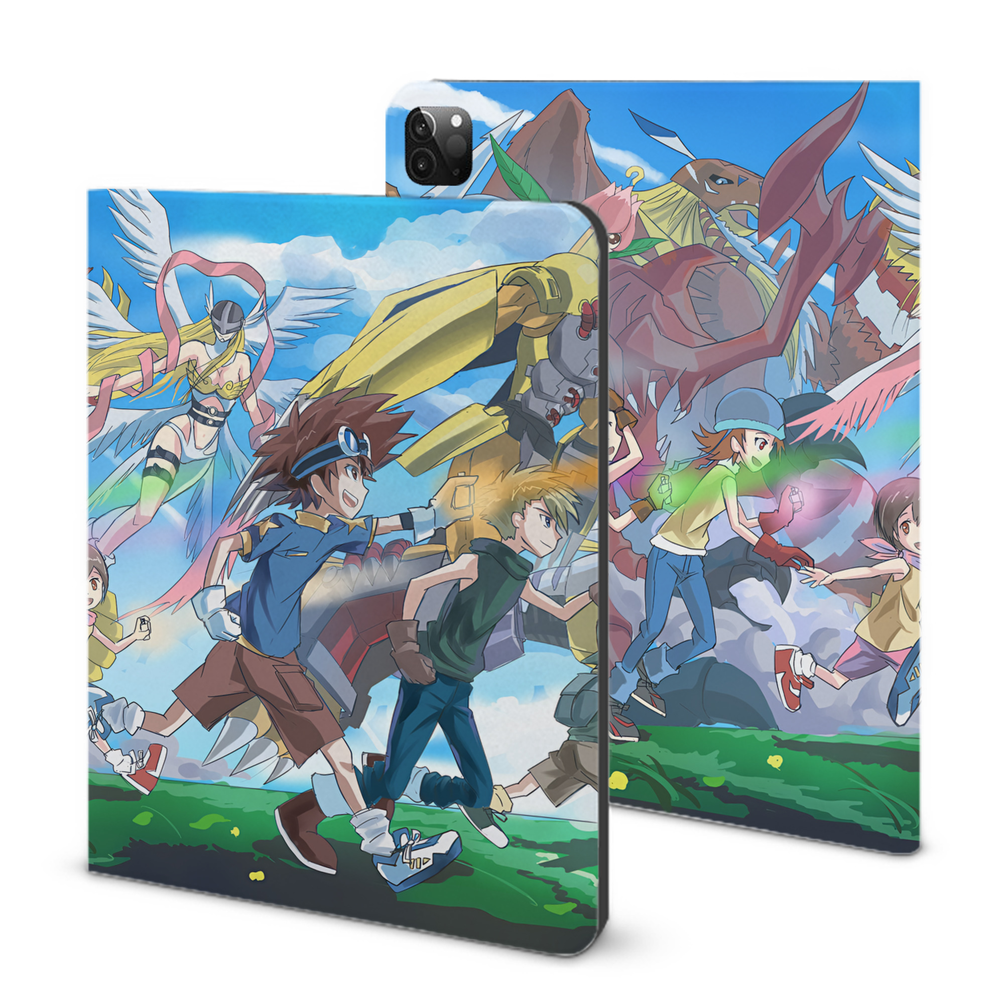 （画像用） Digimon デジタルモンスター/デジモン IPadケース ペンホルダー付き ブックスタイルデザイン
